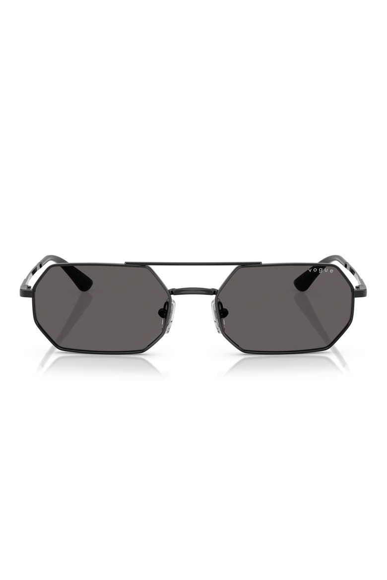 55mm Irregular Sunglasses, Main, color, BLACK