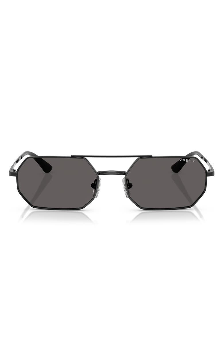 VOGUE 55mm Irregular Sunglasses, Main, color, Black