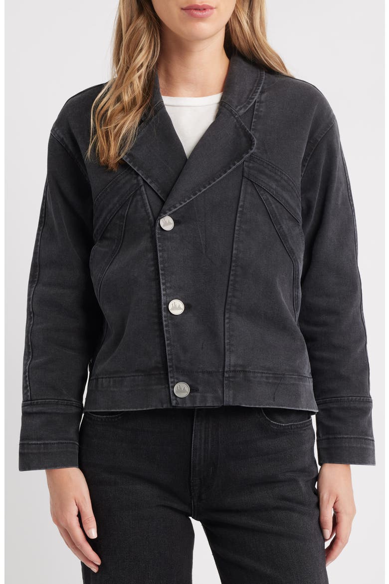 Spliced Denim Jacket, Alternate, color, DARK VINTAGE WASH