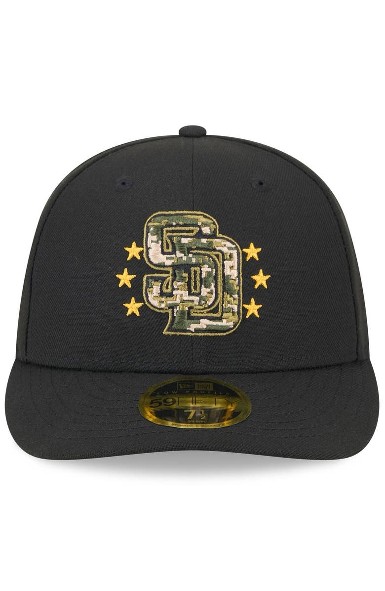 New Era Men's New Era Black San Diego Padres 2024 Armed Forces Day Low Profile 59FIFTY Fitted Hat, Alternate, color, Black