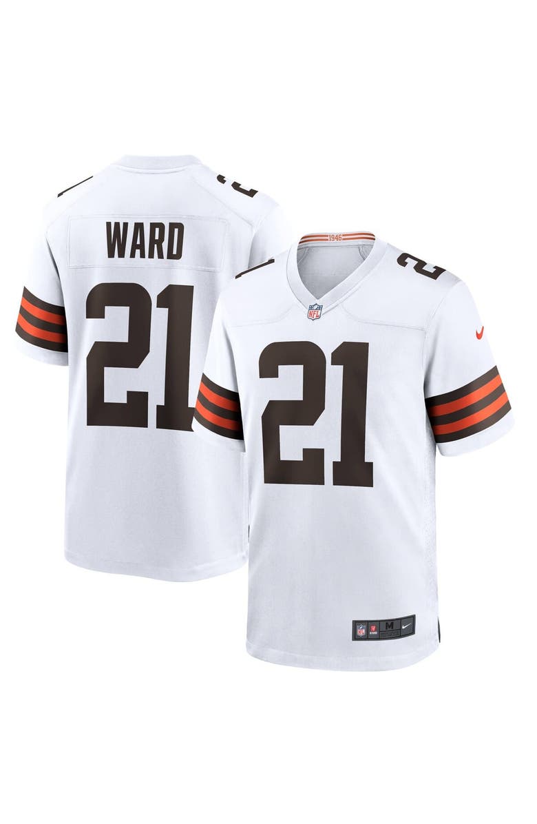 Nike Men's Nike Denzel Ward White Cleveland Browns Game Jersey, Main, color, White