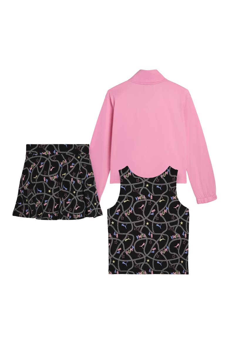 Kids' Track Jacket, Tank & Skort Set, Alternate, color, PINK/ PINK