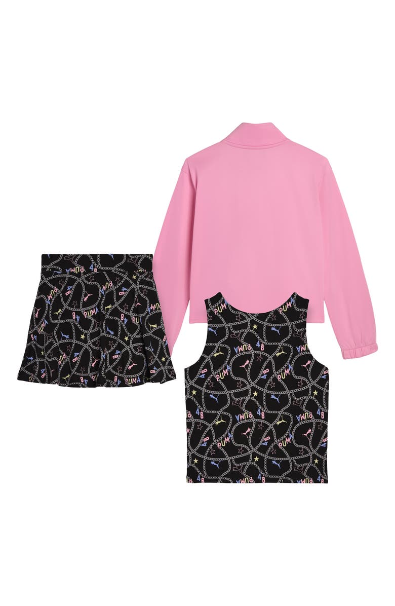 PUMA Kids' Track Jacket, Tank & Skort Set, Alternate, color, Pink/ Pink
