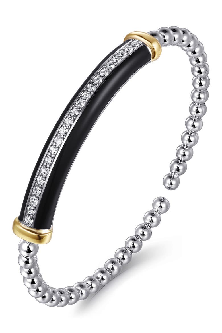 Bujukan 14k Gold & Sterling Silver White Sapphire Bangle, Alternate, color, STERLING / 14K/ WHITE SAPPHIRE