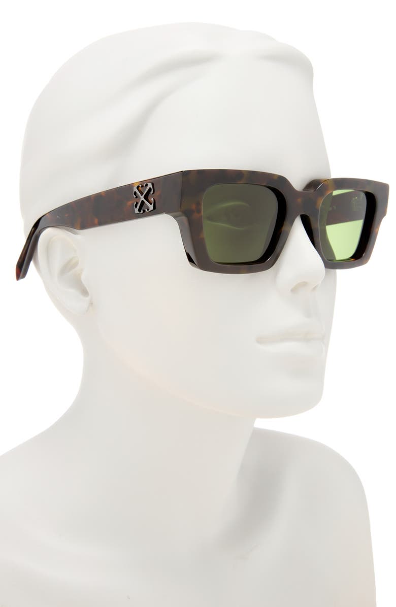 Off-White Virgil 50mm Square Sunglasses, Alternate, color, Havana Green
