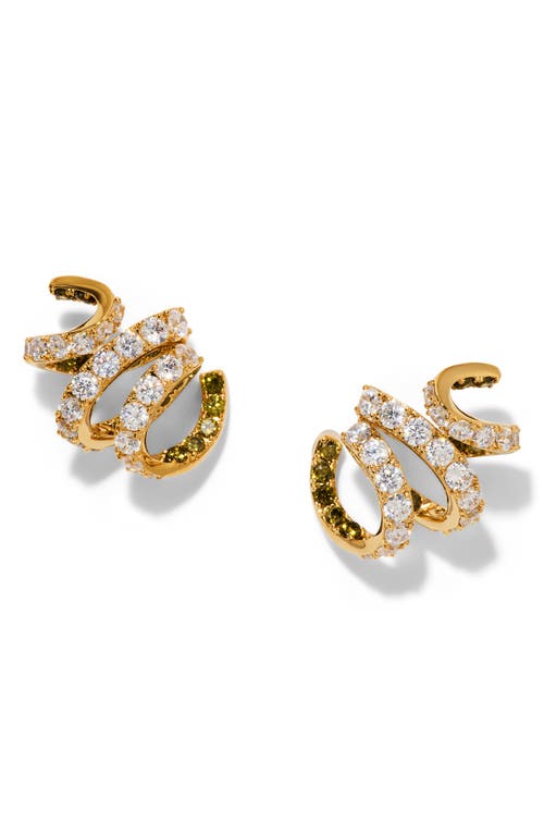 Nadri Bonne Anne Cubic Zirconia Ribbon Stud Earrings In Gold