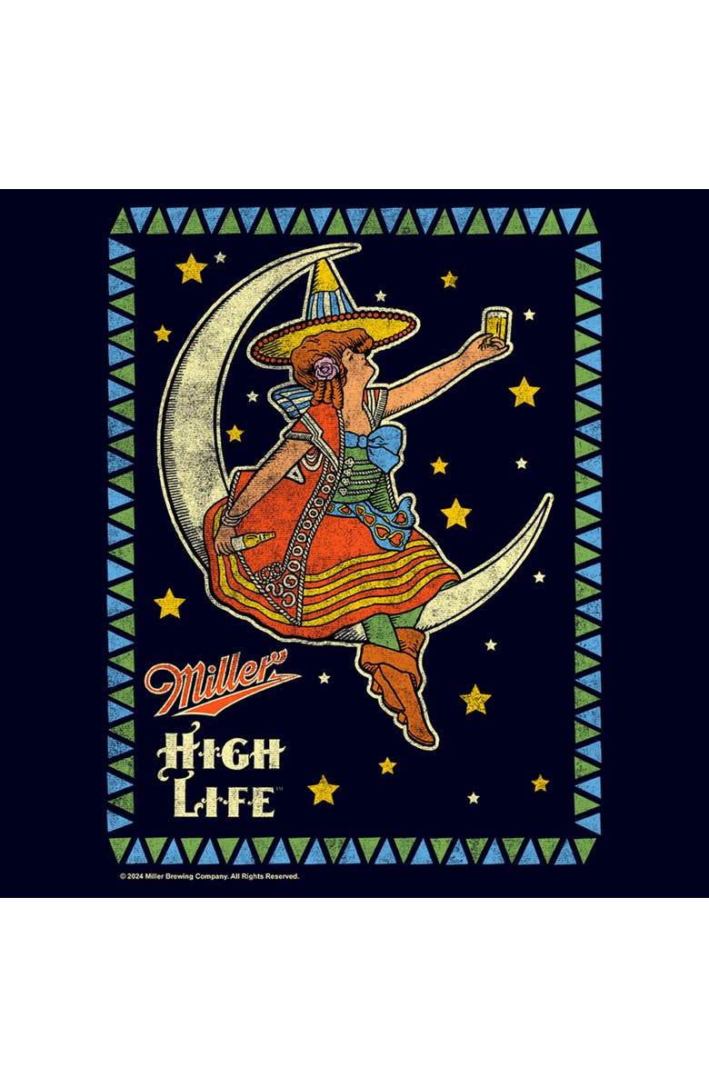 Coors Brewing Company Men's Coors Brewing Company Mystic Moon Girl Graphic T-Shirt, Alternate, color, Navy Blue