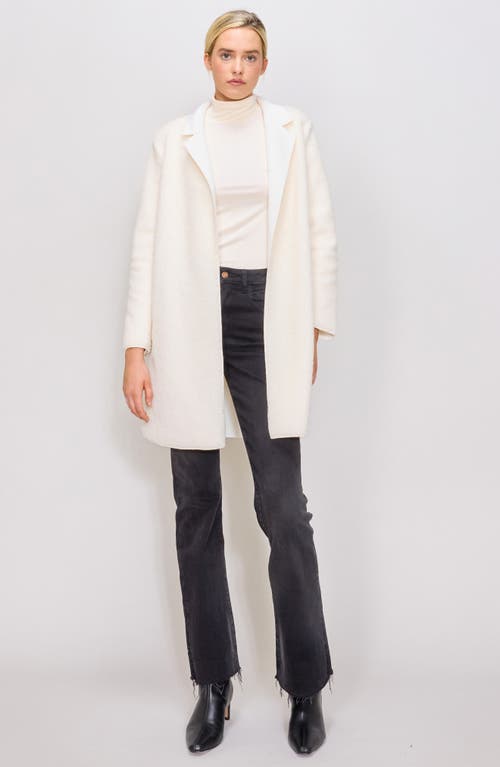 Melloday Faux Shearling Coat In White