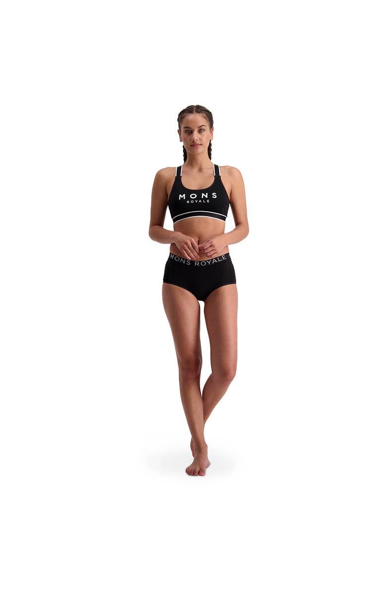 Mons Royale Stella X-Back Sports Bra - Women's, Alternate, color, Black2