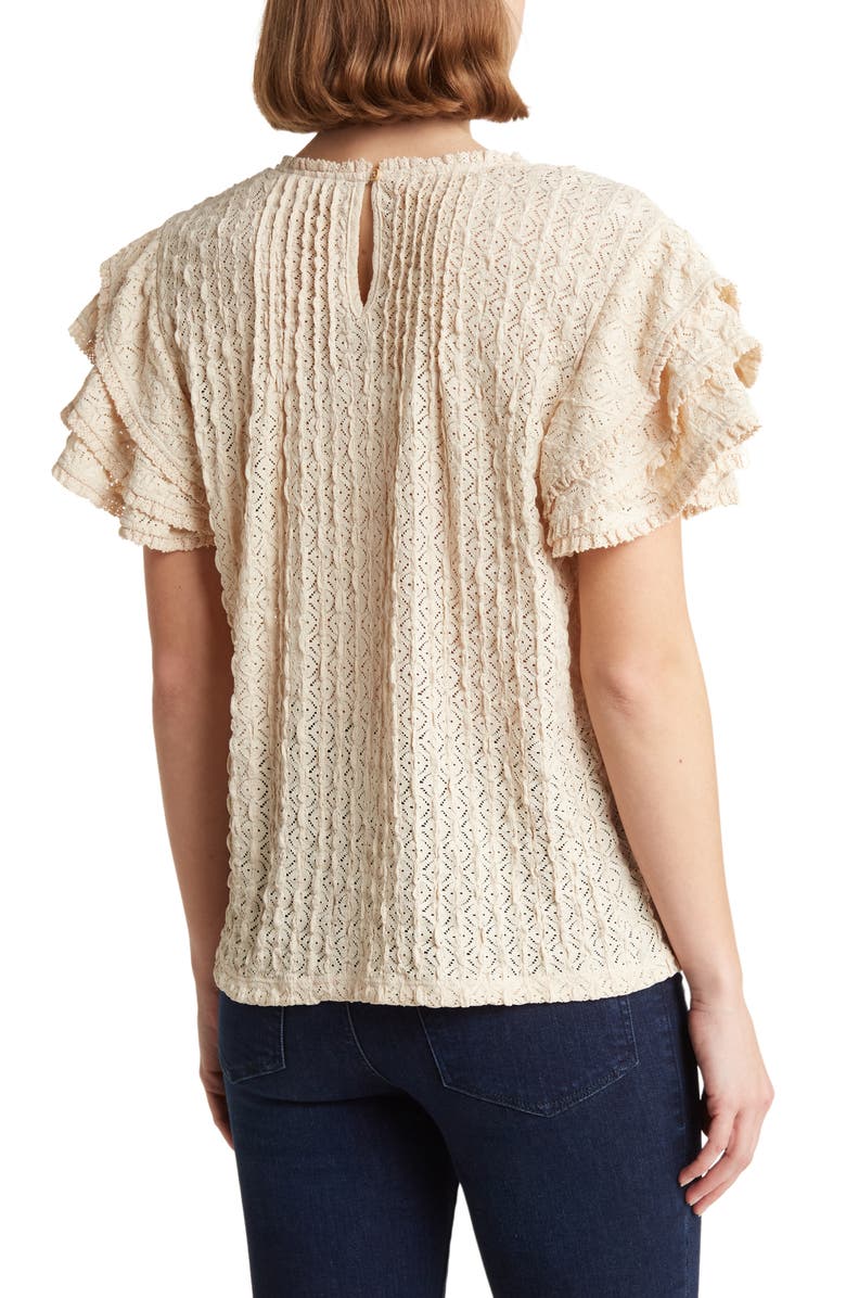 DR2 by Daniel Rainn Pointillé Stitch Butterfly Sleeve Top, Alternate, color, 