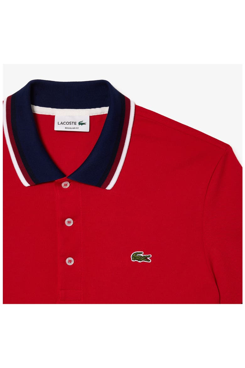 Regular Fit Stretch Piqué Polo, Alternate, color, ROUGE
