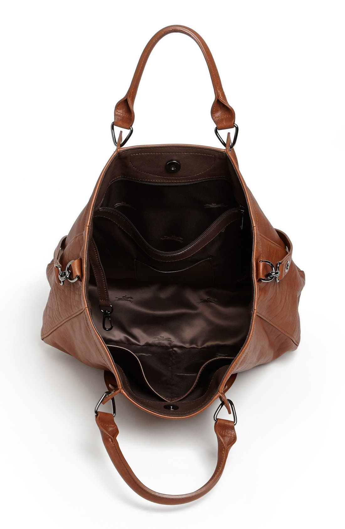 '3D - Medium' Leather Tote, Alternate, color, COGNAC