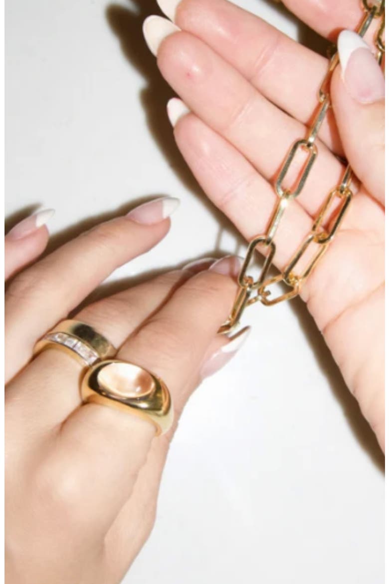 Clear Cabochon Ring, Alternate, color, GOLD