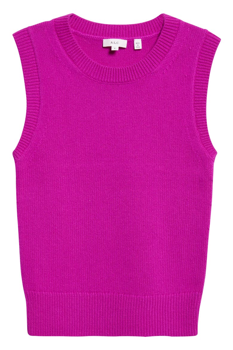 Ian Cashmere Sweater Vest, Alternate, color, FUCHSIA