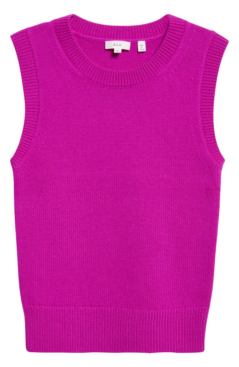A.L.C. Ian Cashmere Sweater Vest, Alternate, color, Fuchsia