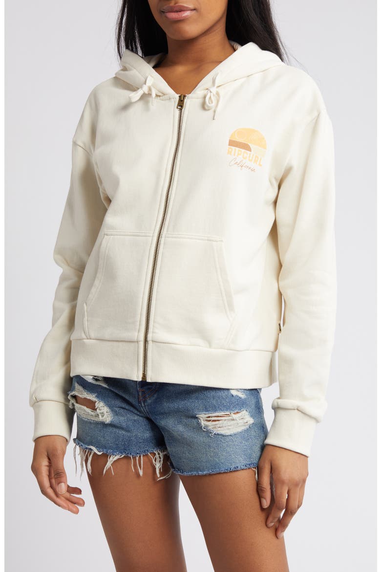 Line-Up Cotton Graphic Zip-Up Hoodie, Alternate, color, CALIFORNIA BONE