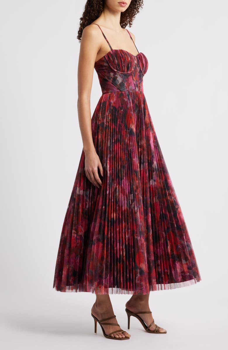 Hutch Pleated Cocktail Dress, Alternate, color, Pink Multi Abstract Paint Blot