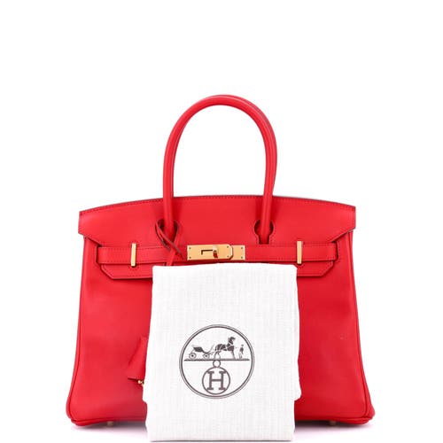Pre-owned Hermes  Hermes Birkin Handbag Red Jonathan With Gold Hardware 30