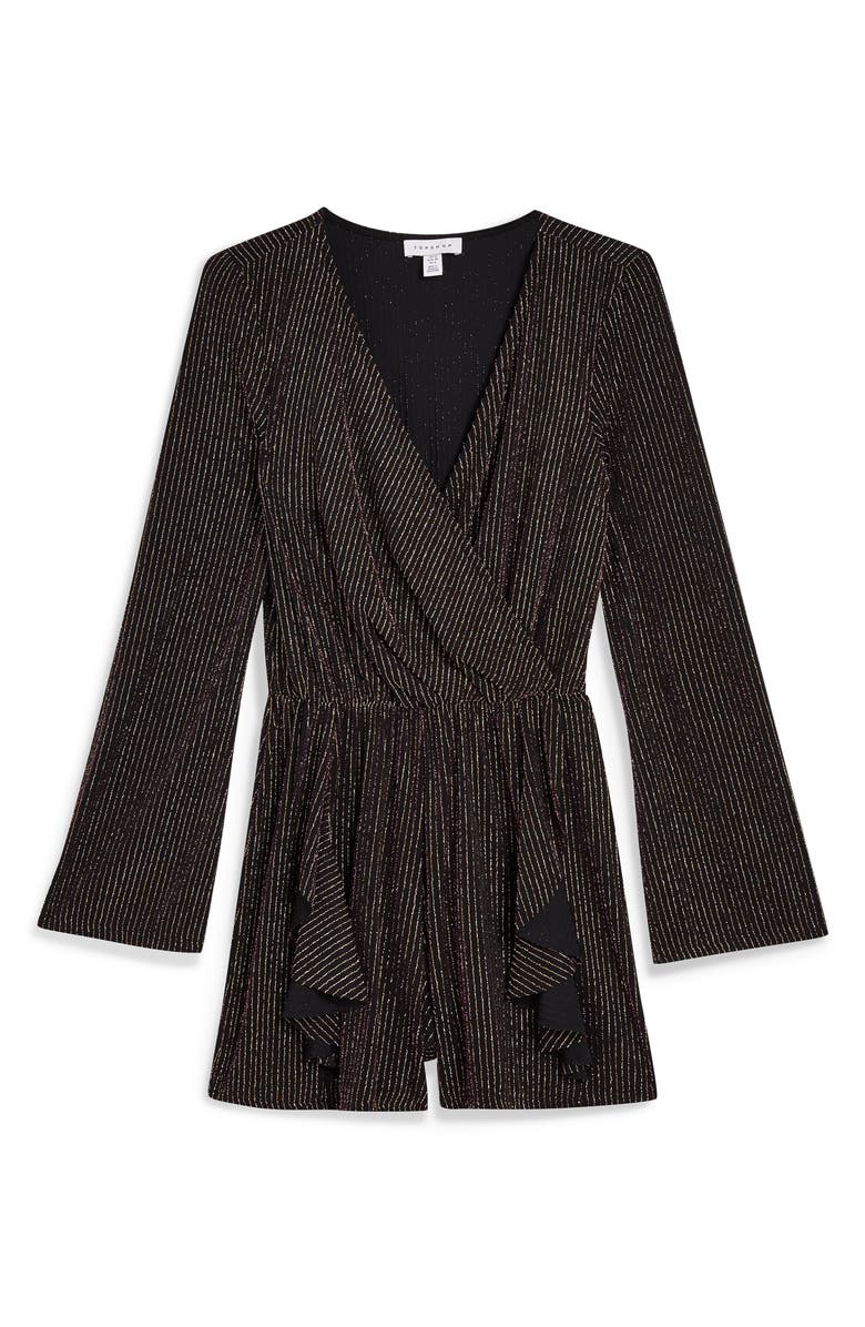 Topshop Glitter Stripe Romper, Alternate, color,