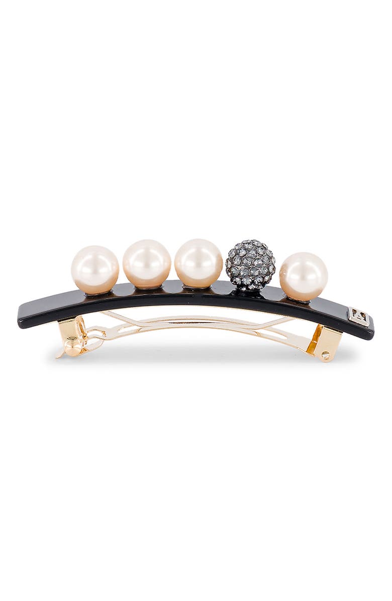 Alexandre de Paris Imitation Pearl & Crystal Barrette, Main, color, 