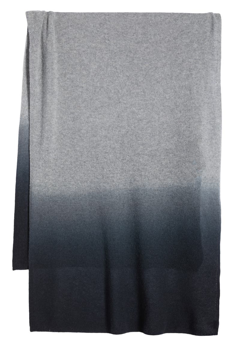 Ombré Cashmere Wrap, Alternate, color, BLACK- GREY