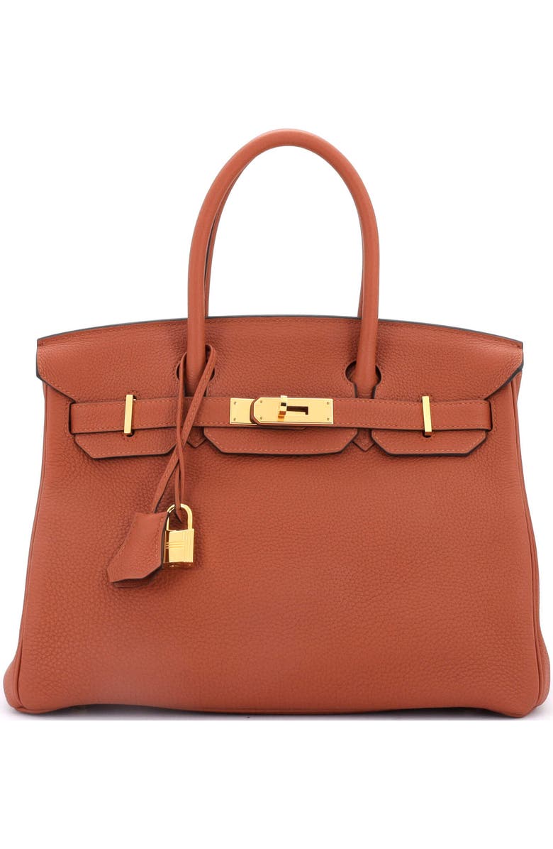 Pre-Owned Hermes Birkin Handbag Brown Togo with Gold Hardware 30, Main, color, Cuivre