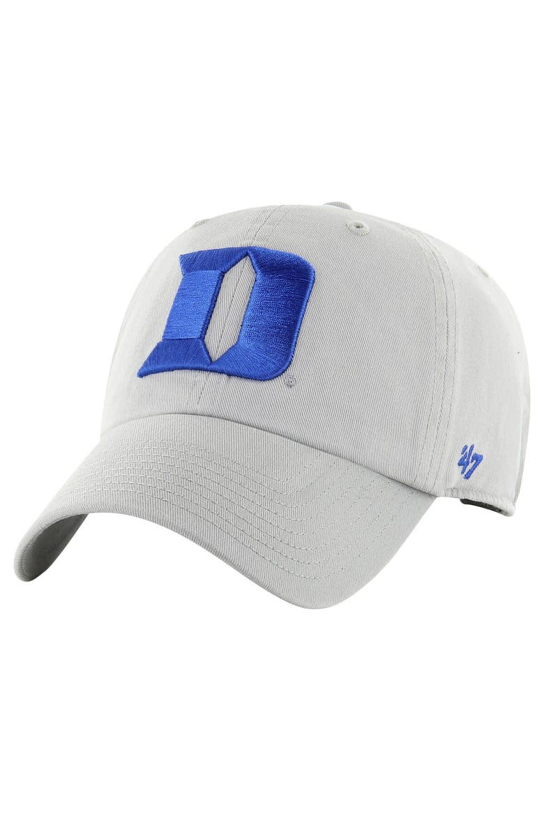 Men's '47 Gray Duke Blue Devils Clean Up Adjustable Hat, Main, color, Gray
