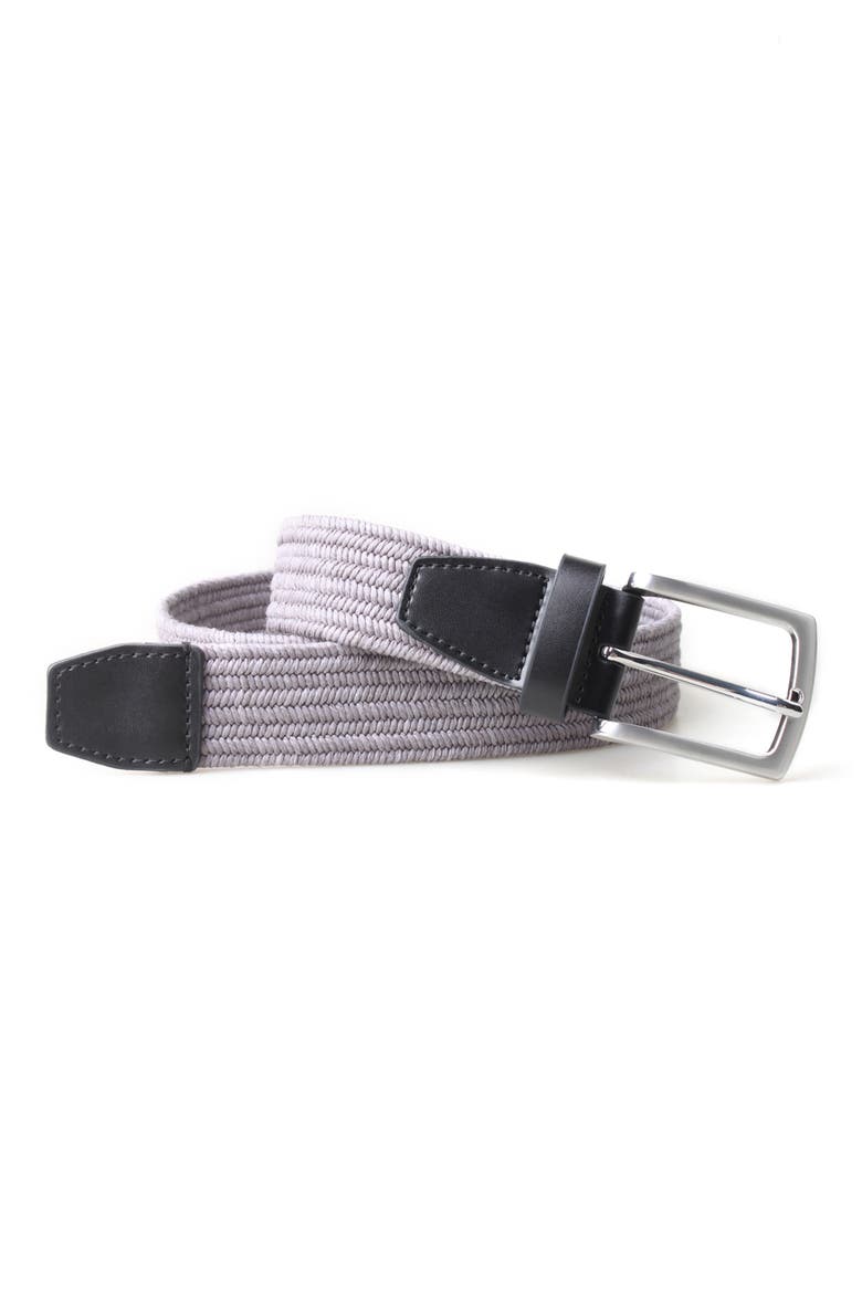 Stretch Braided Belt, Main, color, GREY