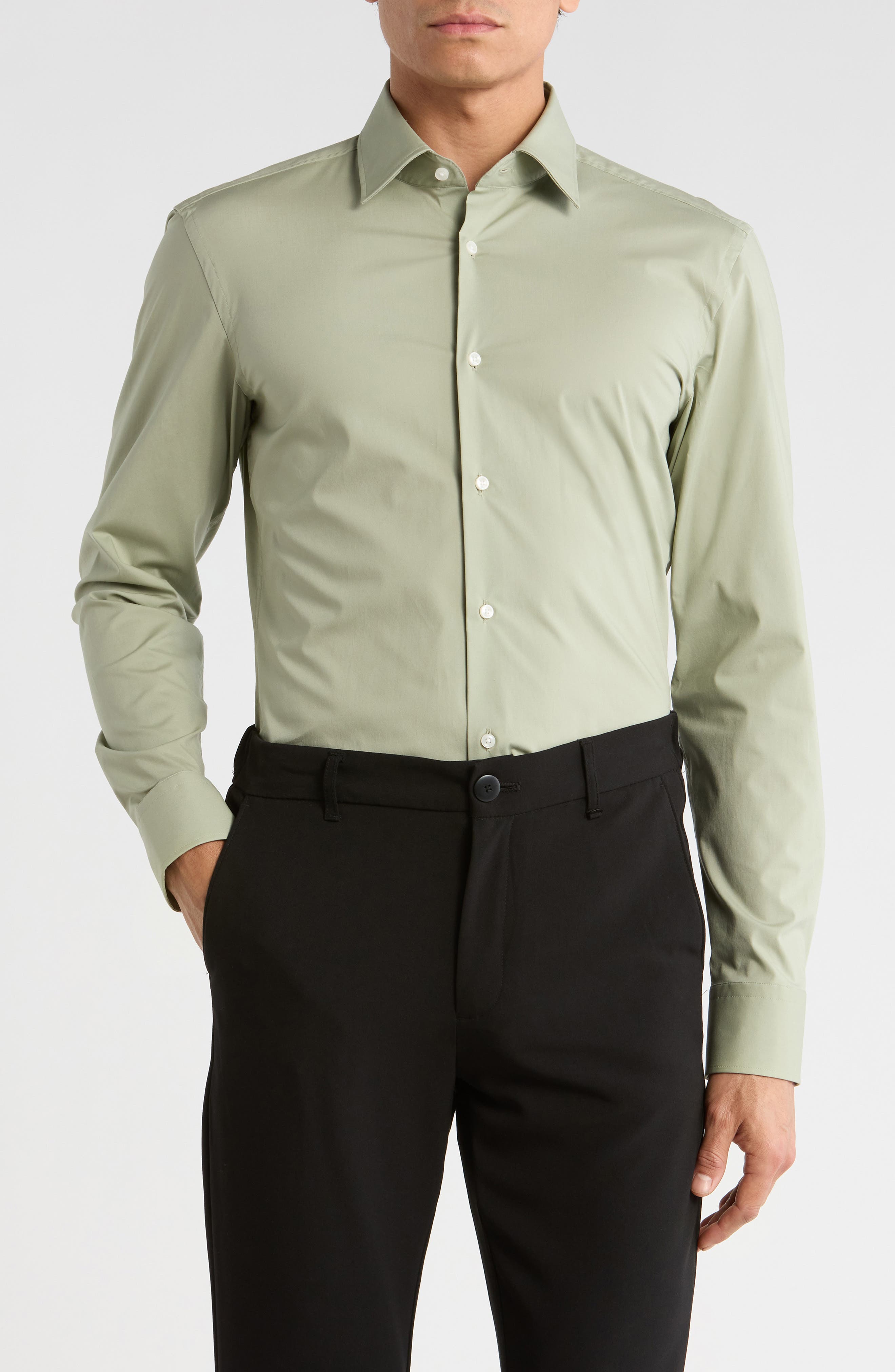 Hank Kent Slim Fit Easy Iron Dress Shirt - image 2