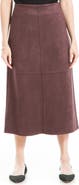 MAX STUDIO Faux Suede A-Line Midi Skirt