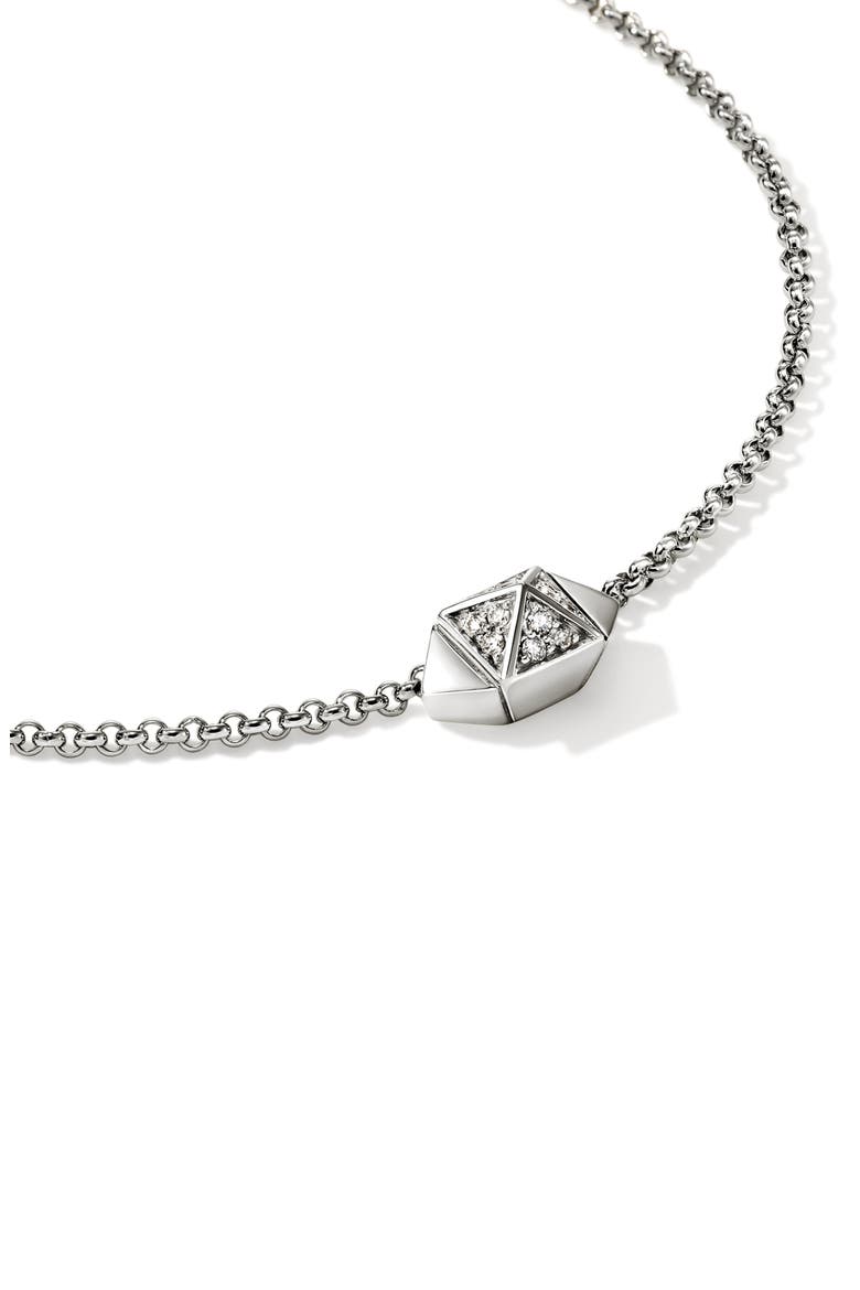 Icon Stud Pavé Diamond Pendant Necklace, Alternate, color, SILVER