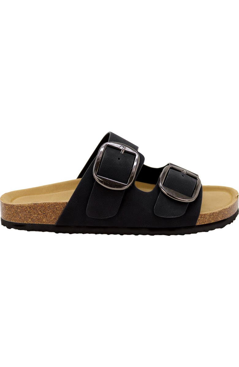 Seven7 <p>Griffin Faux Leather Double Strap Slide Sandal (Women)</p>, Alternate, color, Black