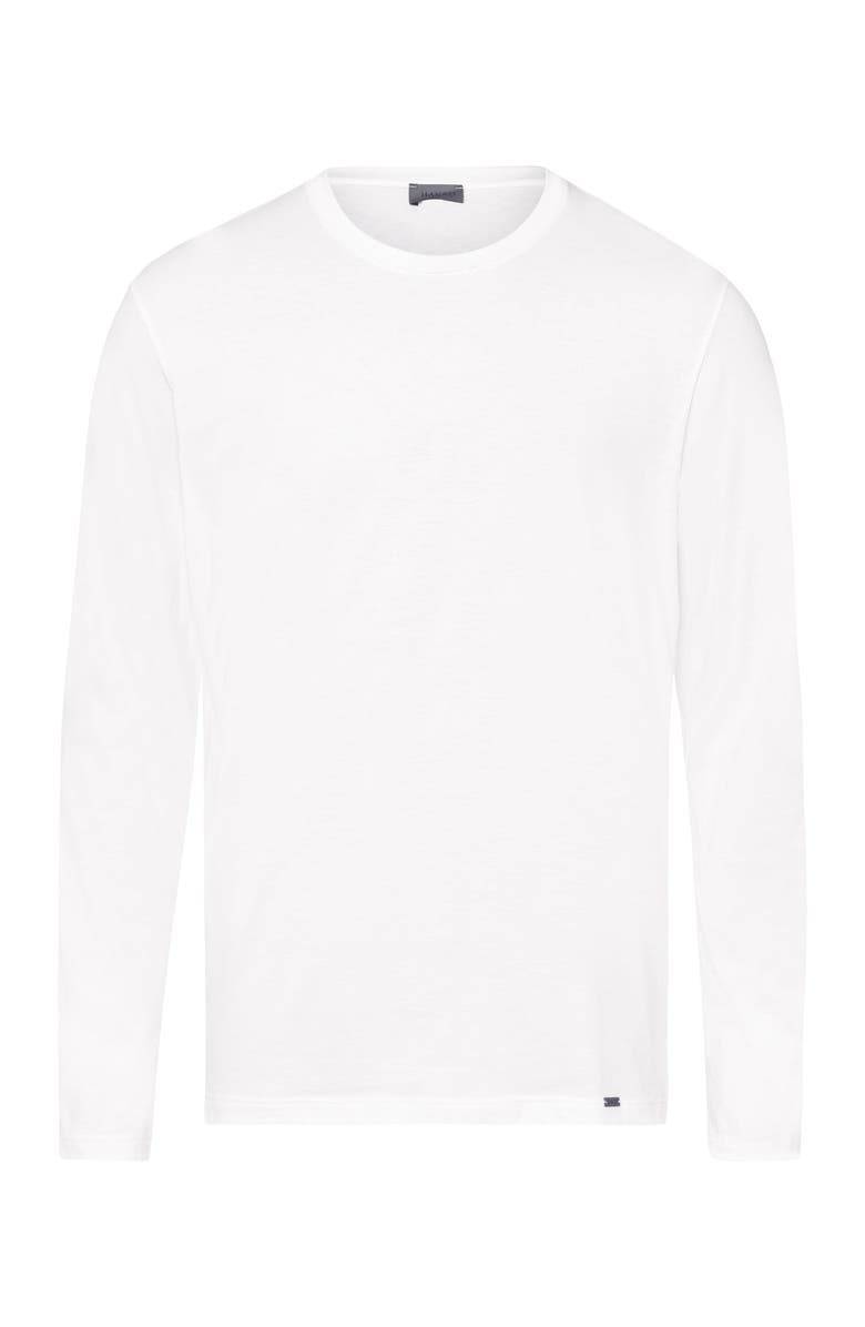Hanro Living Cotton Crew Neck Top, Main, color, White