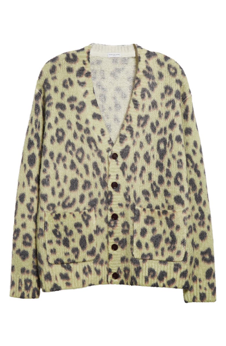 Dries Van Noten Mounia Leopard Spot Alpaca & Merino Wool Blend Cardigan, Alternate, color,