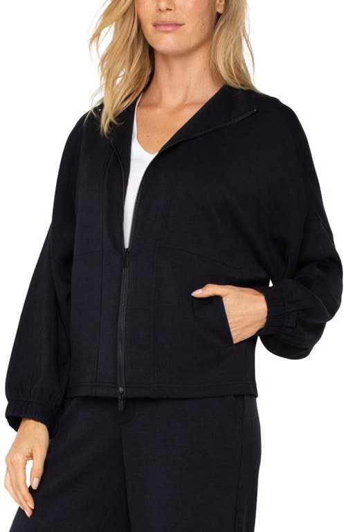 Shop Liverpool Los Angeles Zip-up Knit Jacket In Black