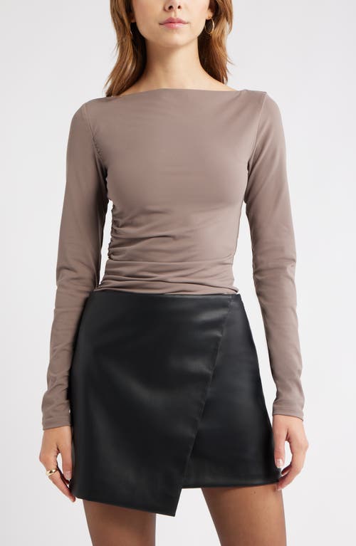 Open Edit Ruched Side Top In Gray