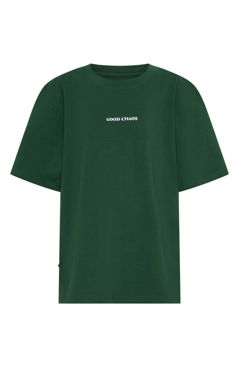 TINY TRIBE Kids' Good Chaos Stretch Cotton Graphic T-Shirt, Main, color, Green
