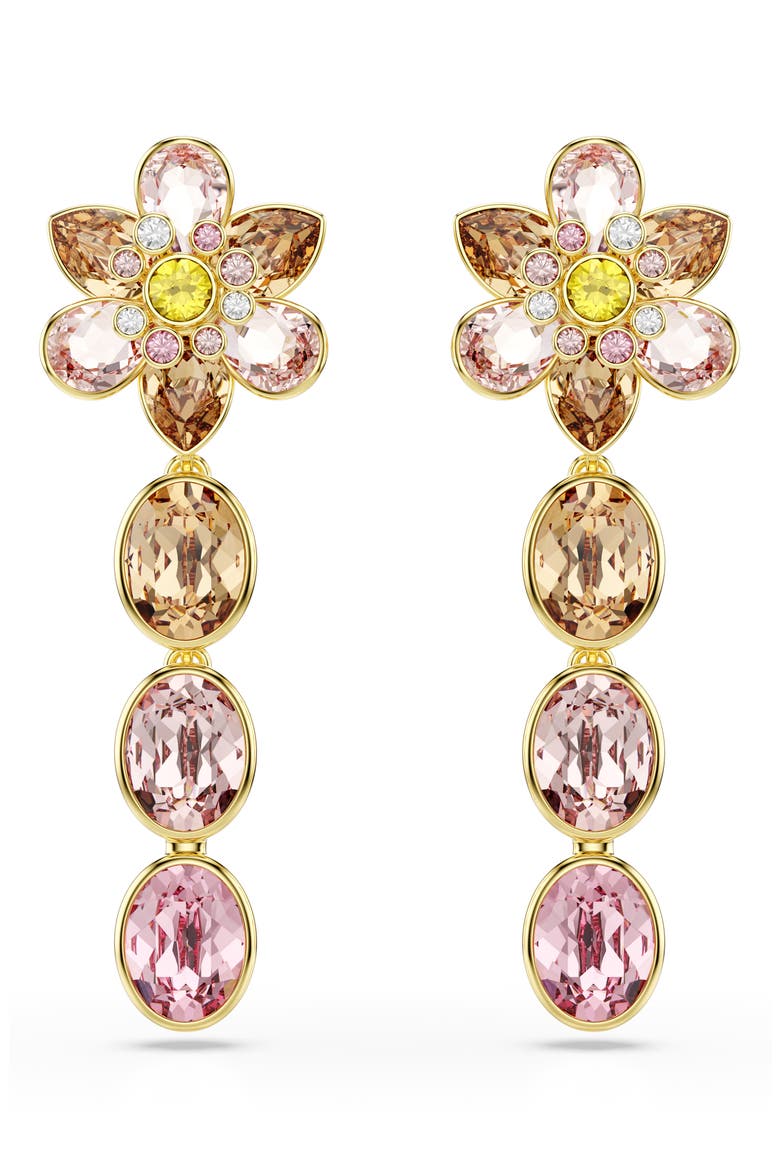 Idyllia Flower Drop Earrings, Main, color, GOLD/ MULTI
