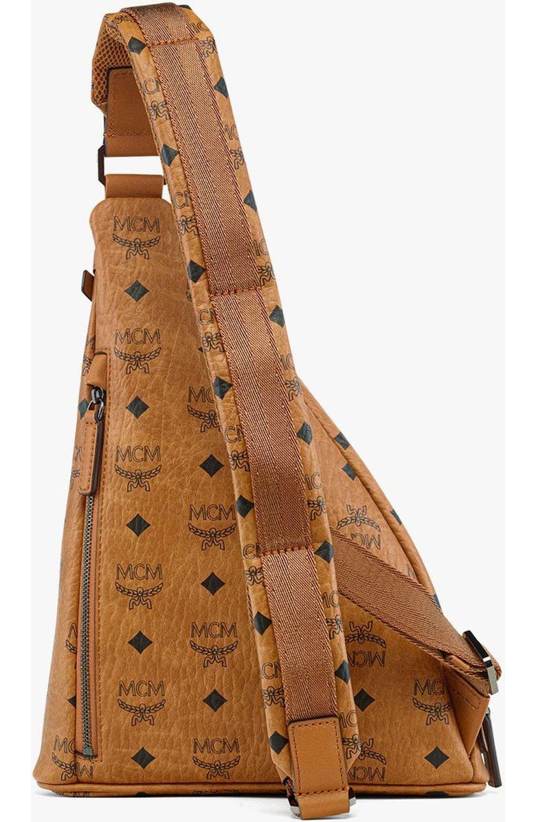 MCM Aren Sling in Visetos, Alternate, color, Brown