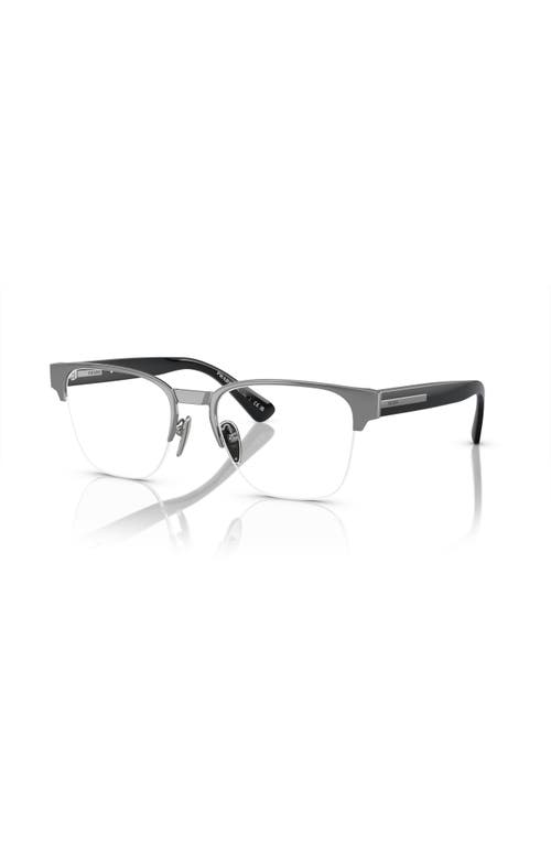 Prada 52mm Rectangle Optical Glasses In Silver