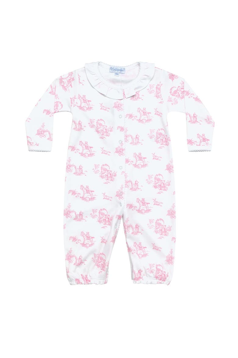 Pink Toile Baby Converter Gown - Baby, Alternate, color, Pink