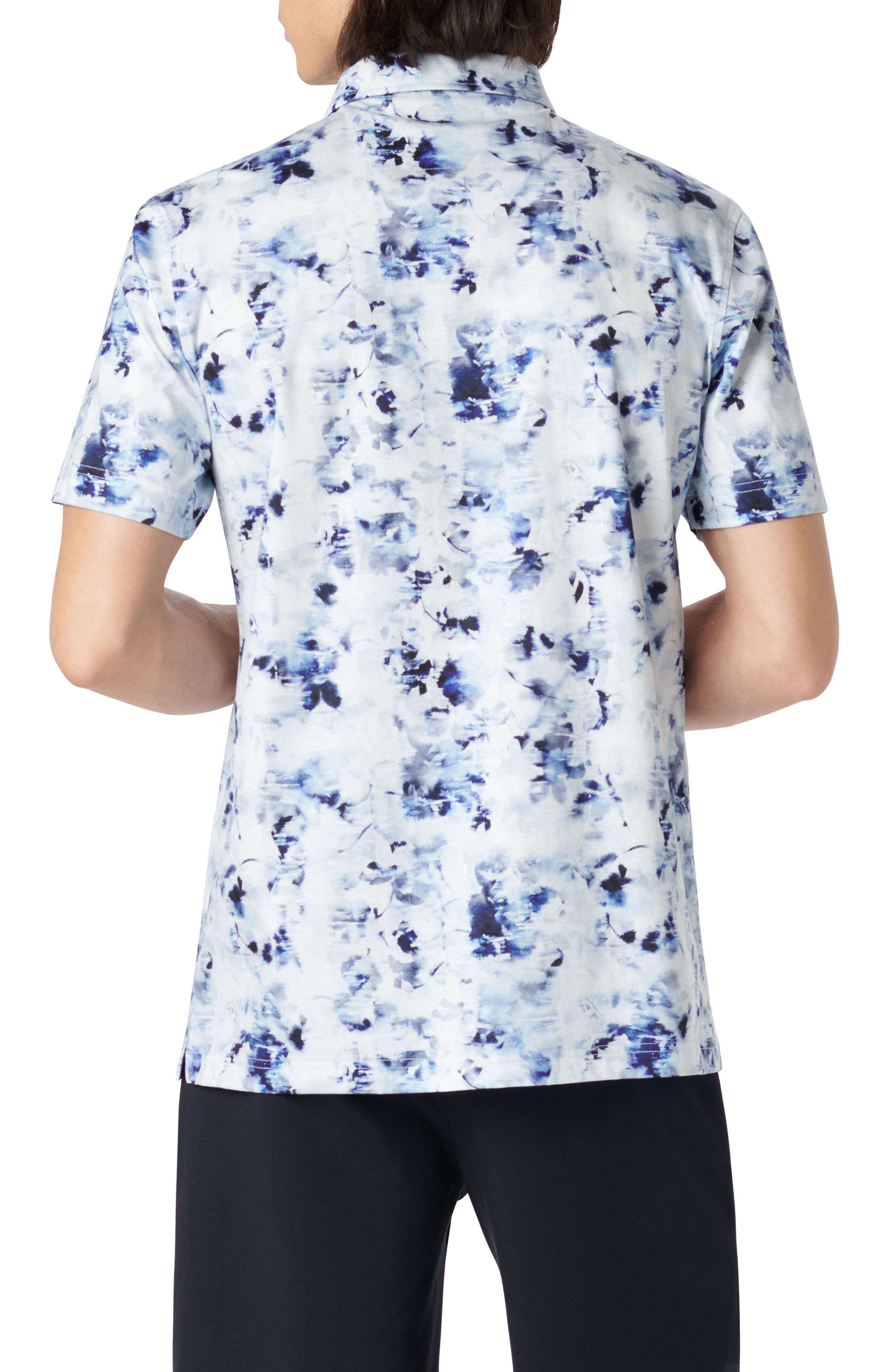 Hendrix Digital Watercolor Print Pima Cotton Polo - image 2