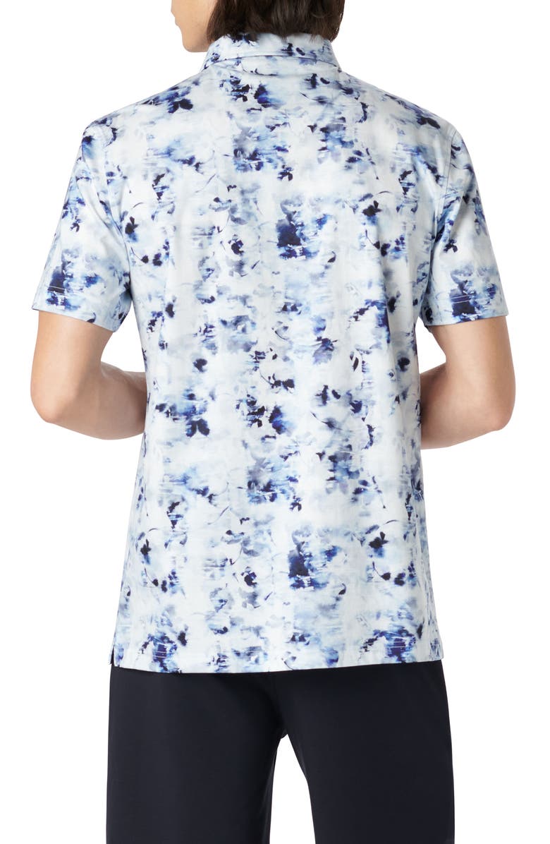 Bugatchi Hendrix Digital Watercolor Print Pima Cotton Polo, Alternate, color, Classic Blue