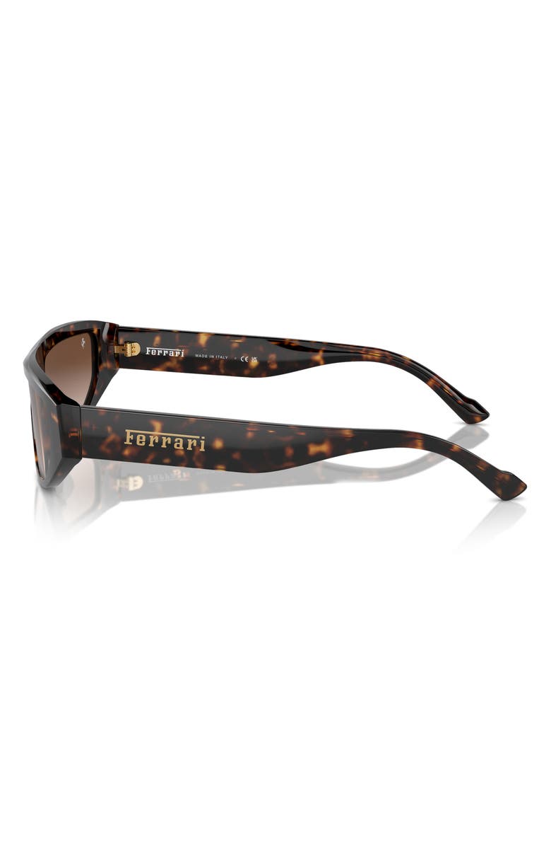 Scuderia Ferrari 125mm Rectangular Shield Sunglasses, Alternate, color, Havana / Gradient Brown