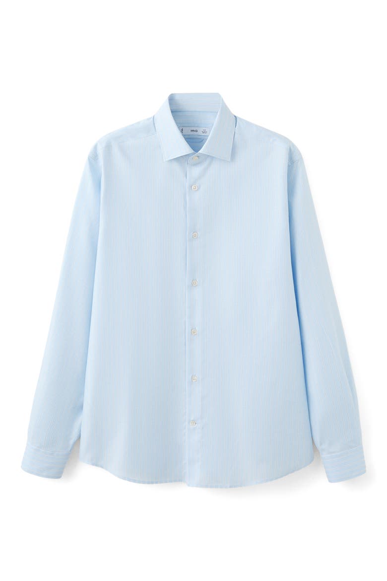 Slim Fit Stripe Cotton Button-Up Shirt, Alternate, color, SKY BLUE