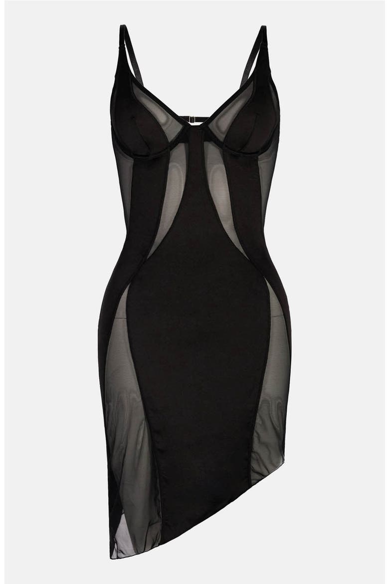 Swirl Mini Dress, Alternate, color, Black