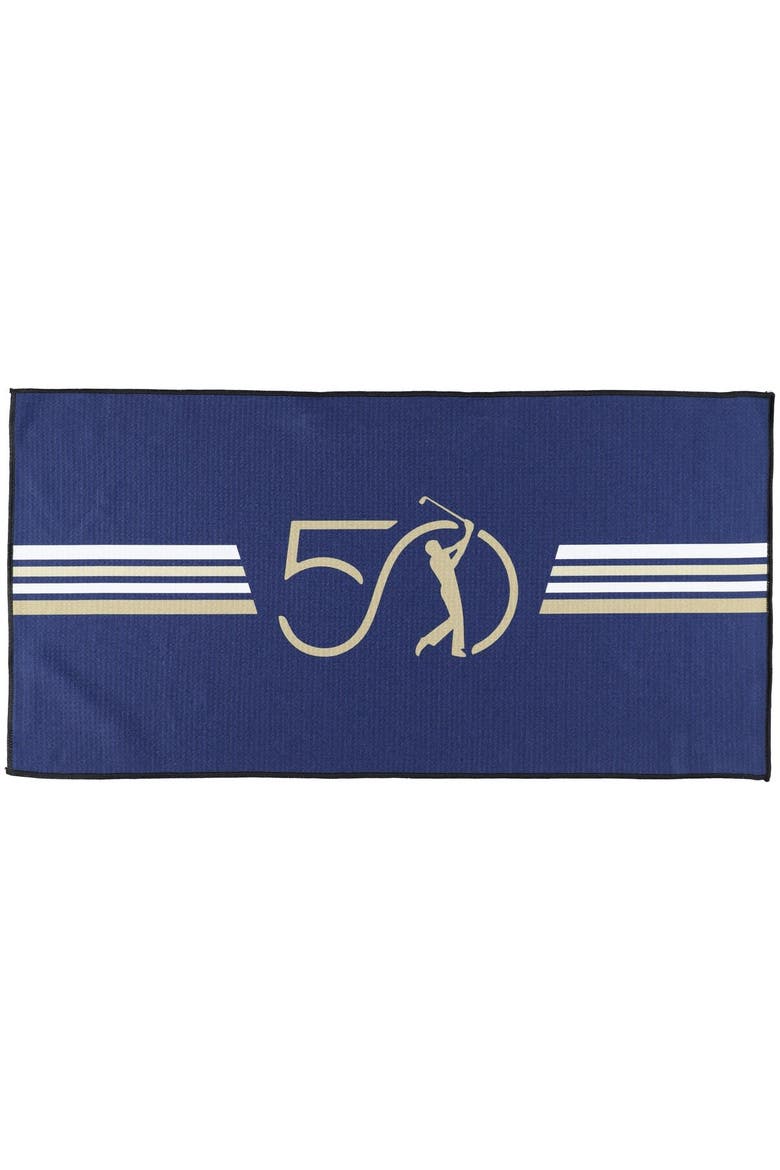 THE PLAYERS 50th Anniversary Hi-Def Ultimate Microfiber Golf Towel, Main, color, Navy