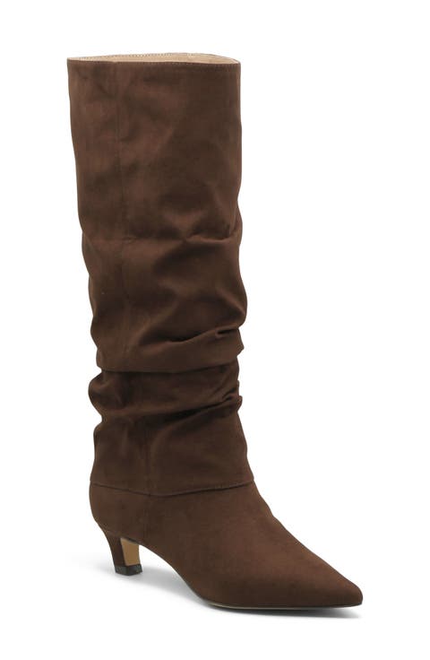 Access Slouch Pointed Toe Kitten Heel Boot