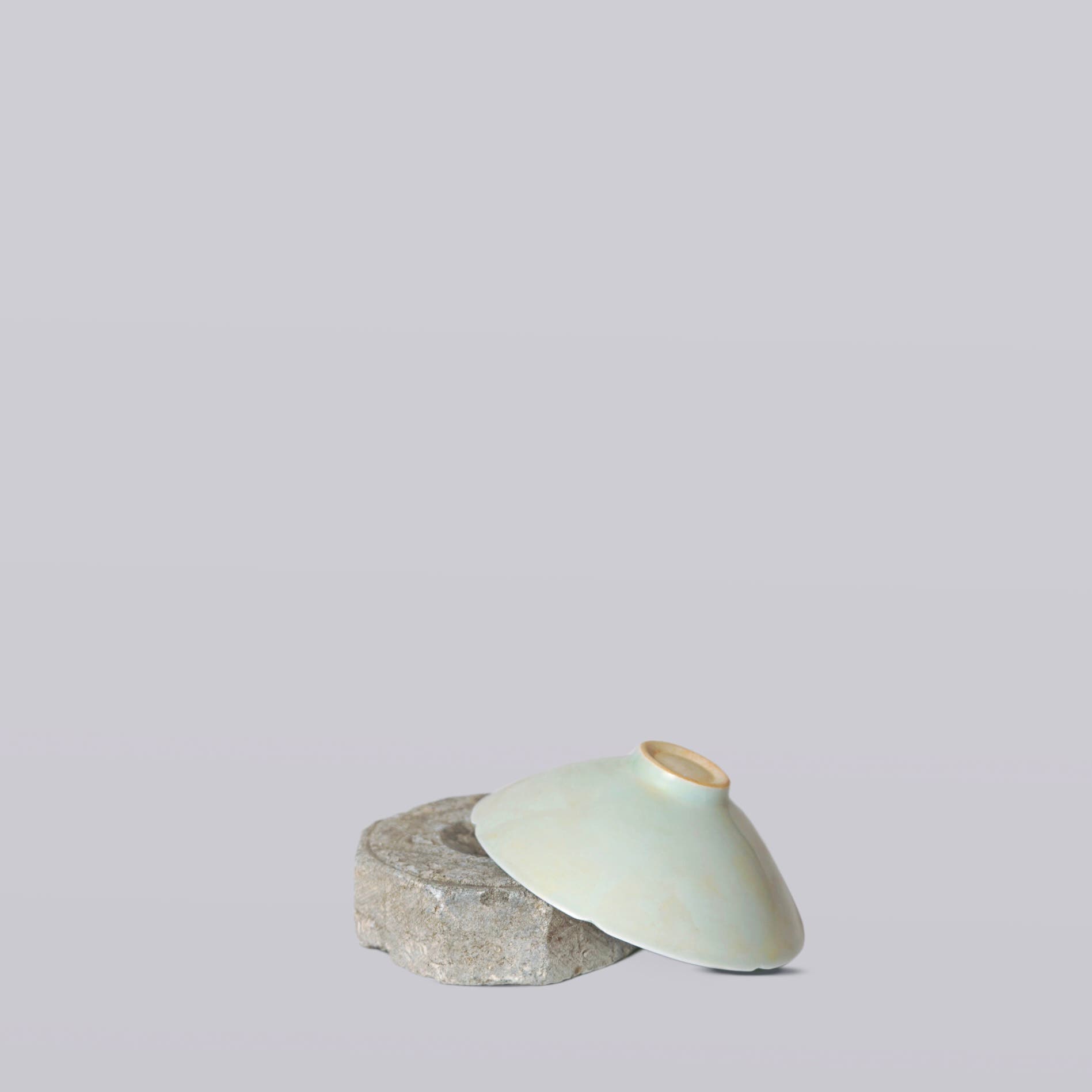 Celadon Porcelain Small Lotus Conical Bowl - Thumbnail 3