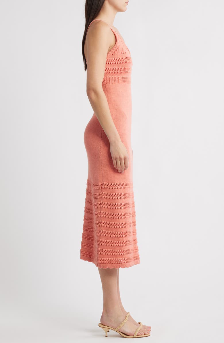 Cleobella Millicent Knit Midi Dress, Alternate, color, Coral Peach